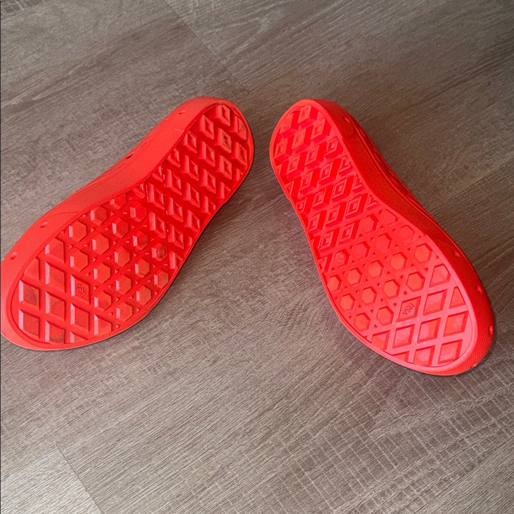 Vans Bright Red Slip-On Ventilated Flats - Picture 8 of 9